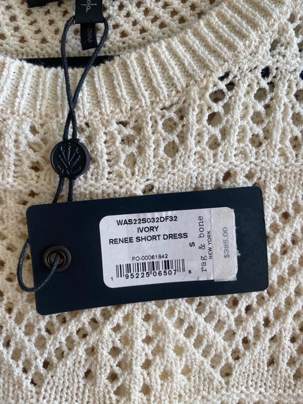 rag & bone Renee Pointelle Sweater Mini Dress Size S Cream Crochet Knit Chic - Picture 6 of 7